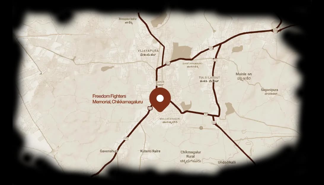 Map showing memorial location